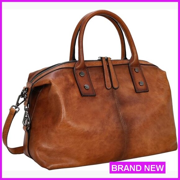 Genuine Leather Satchel Tote Bag Vintage Stylish Shoulder Crossbody Handbag
